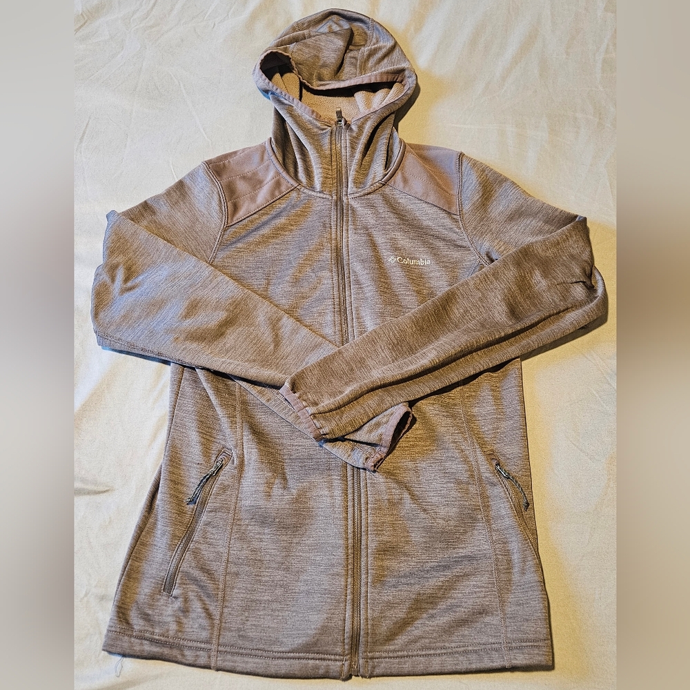 Women's Columbia Full Zip Fleece Hoodie - Heather Gray, Medium